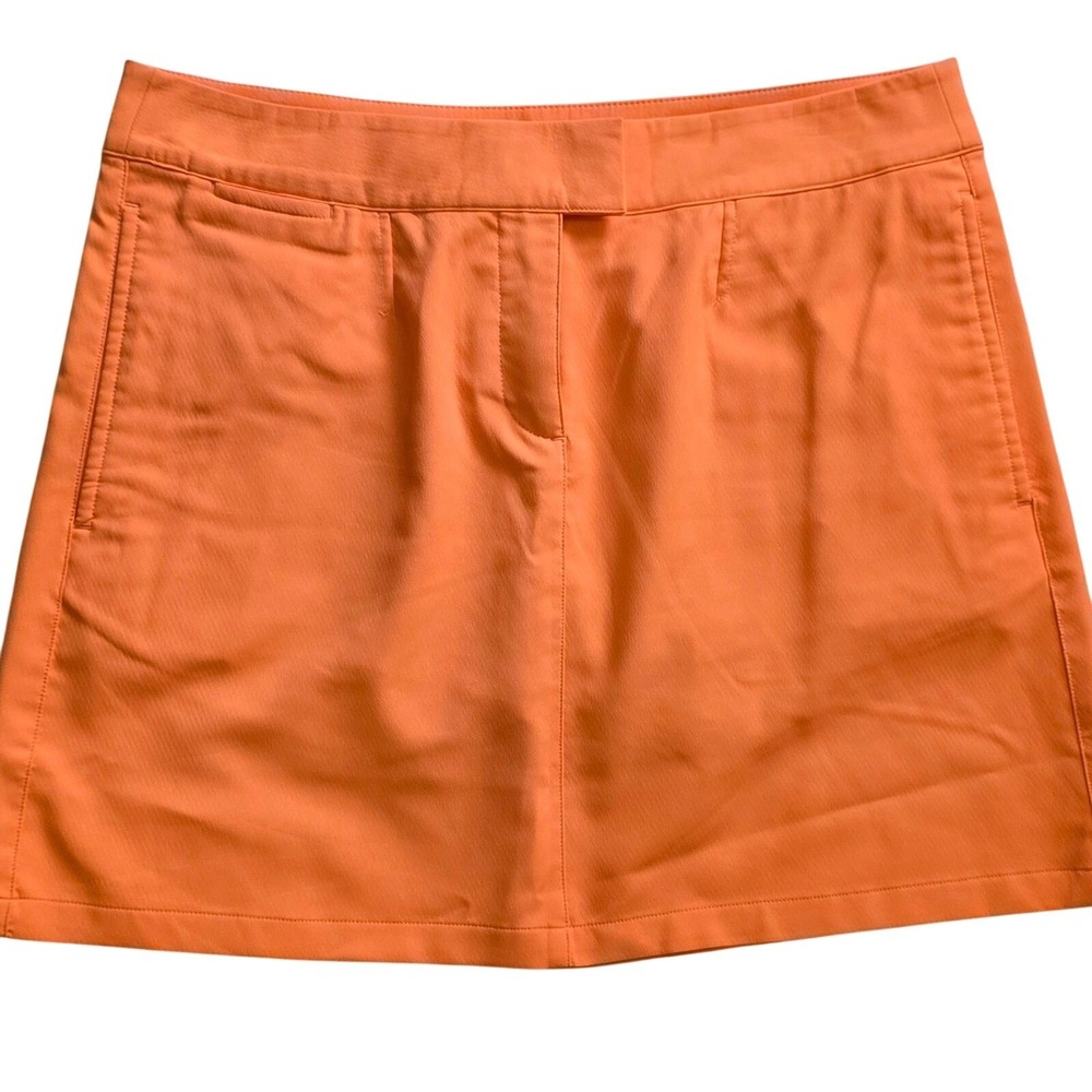 Puma Womens Size 10 Golf Skort Orange Athletic Tennis Skirt Zip Closure